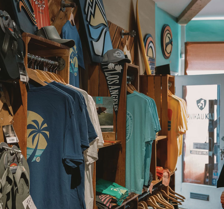 Rainbow sandals display